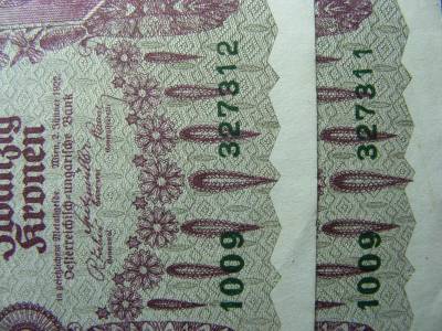 20 korona, 1922, sorszámkövető pár