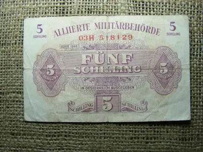 5 Schilling, 1944, Osztrák Papírpénz