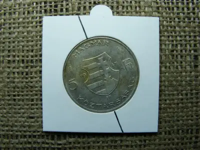 Ezüst 5 forintos érme, 1947, verdehibás, elfordult