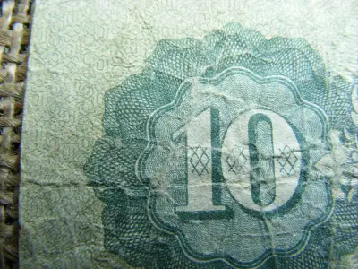 10 forintos bankjegy, 1962, fordított alapnyomat