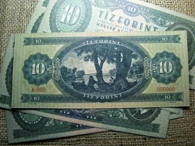 10 forintos bankjegy, 1957, nyomdai másolat