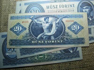 20 forintos bankjegy, 1957, nyomdai másolat