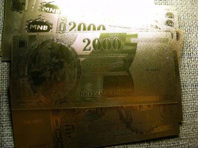 2000 forintos bankjegy, 2000, aranyozott plasztik, Millennium