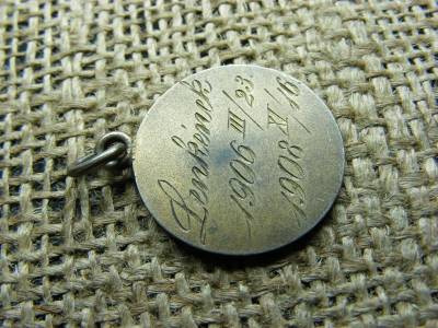 Ezüst 1 korona Millennium medál, 1896 KB, korabeli gravírozással