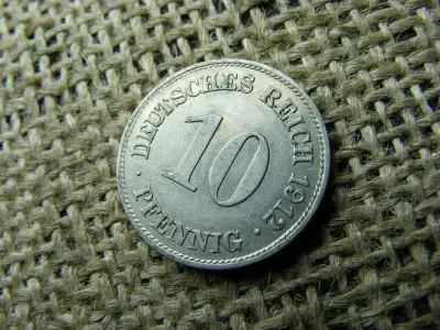 Birodalmi 10 pfennig érme, 1912, E jel