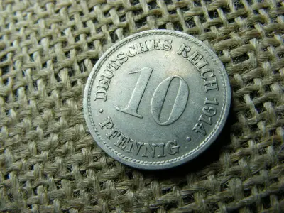 Birodalmi 10 pfennig érme, 1914, G jelzés
