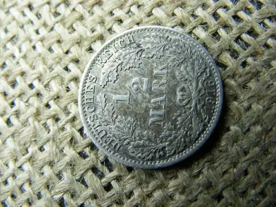 Birodalmi 1/2 márka, 1916, ezüst