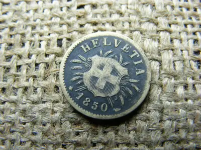 Svájc 5 rappen érme, 1850