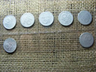 10 Fillér, 1950-1966, Recés, Teljes Sor