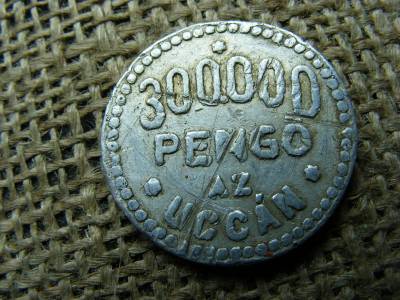 300000 Pengő, Alumínium Érem, Kabos, Uray