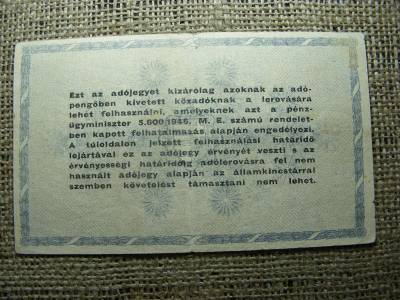 Ötszázezer adópengő, 1946, sorszámos