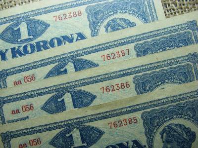 1 korona bankjegy, 1920, 4 db sorszámkövető