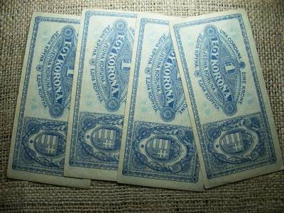 1 korona bankjegy, 1920, 4 db sorszámkövető