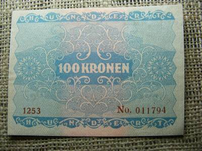100 korona, 1922, Osztrák-Magyar Bankjegy