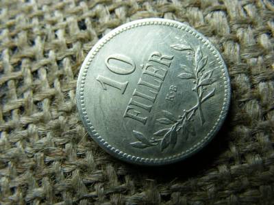 10 fillér, 1915, korona pénzérme