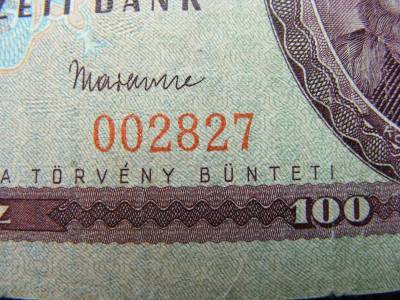 100 forintos bankjegy, 1957, alacsony sorszám
