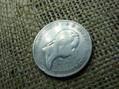 Ezüst 1/2 scudo érme, 1826, Ferenc I., ritka