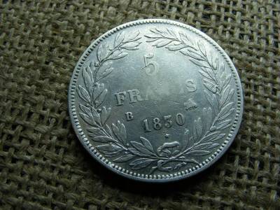 Ezüst 5 frank érme, 1830 B, Franciaország