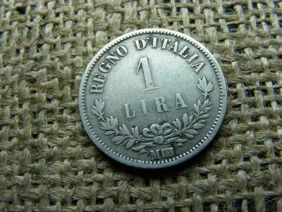 Ezüst 1 lira, 1863, Olasz Királyság
