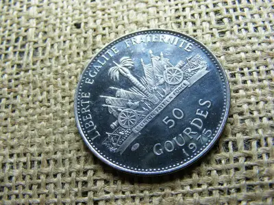 Haiti 50 Gourdes, 1975, ezüst