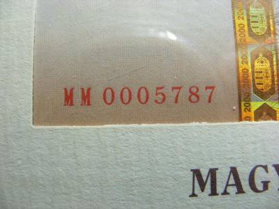 2000 forintos bankjegy, 2000, Millennium, alacsony sorszám