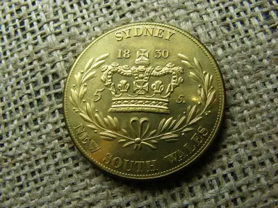 Ausztrál 5 Shilling, 1830, 2006 utánveret