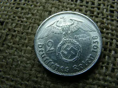 Birodalmi 2 márka, 1938 E, ezüst