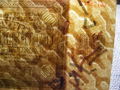 1000 kuna bankjegy, 1941, Horvátország