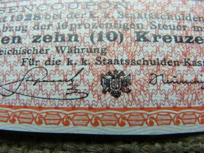 10 Krajcár 1928, Szükségpénz, Kupon