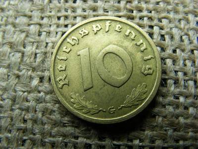 10 Pfennig érme, 1938 G, Birodalmi