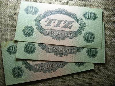 10 pengő, 1944, Vörös Hadsereg, 3db sorszámkövető