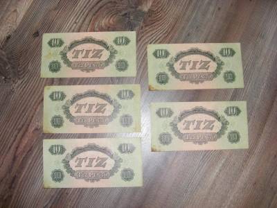 10 pengő, 1944, Vörös Hadsereg, 5db sorszámkövető