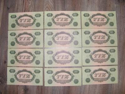10 pengő, 1944, Vörös Hadsereg, 12db sorszámkövető