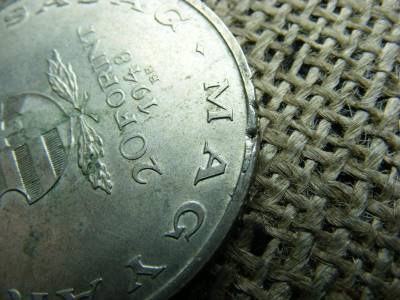 Ezüst 20 forint, 1948, verdehibás