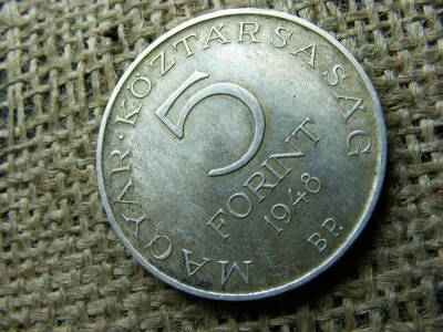 Ezüst 5 forintos érme, 1948