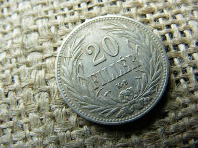 20 fillér, 1908, korona pénzrendszer