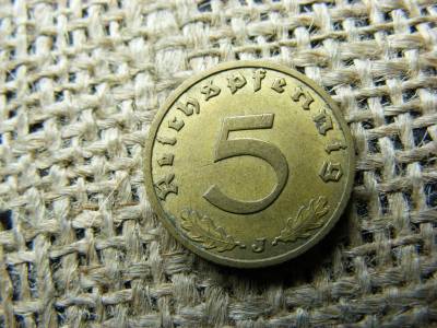 Birodalmi 5 pfennig érme, 1938 J