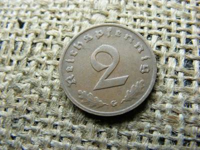 Birodalmi 2 pfennig érme, 1939, G jelzés