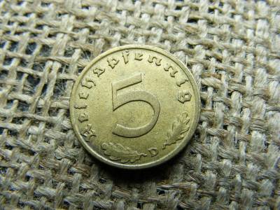 Birodalmi 5 pfennig érme, 1938 D