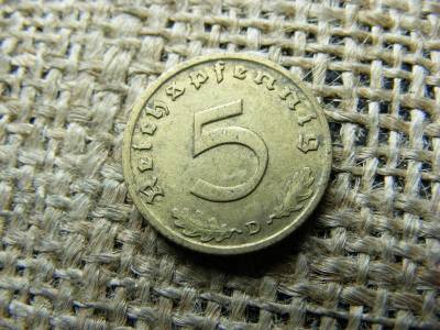 Birodalmi 5 pfennig, 1938 D