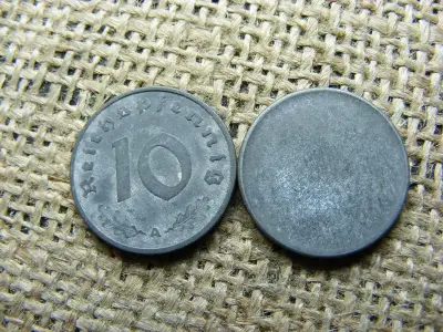 Birodalmi 10 pfennig, 1944, veretlen lapka