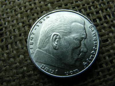 Birodalmi 2 márka, 1939 D, ezüst