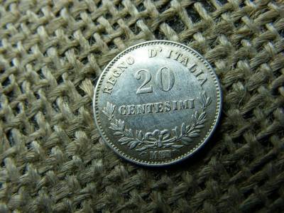 Ezüst 20 Centesimi, 1863, Olasz Királyság