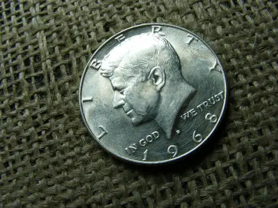 USA, 1/2 dollár, 1968 D, ezüst