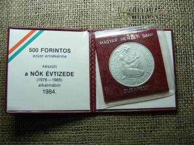 Ezüst 500 forint, 1984, Nők évtizede