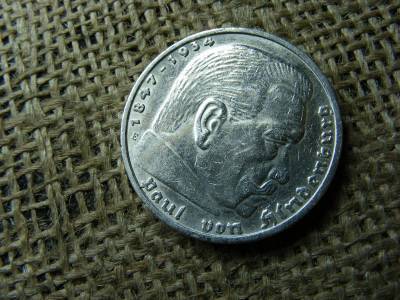 Birodalmi 5 márka, 1937 E, ezüst