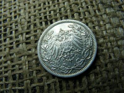 Birodalmi 1/2 márka, 1917, ezüst