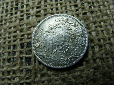 Birodalmi 1/2 márka, 1915 D, ezüst
