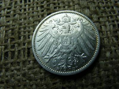 Birodalmi 1 márka, 1907 D, ezüst