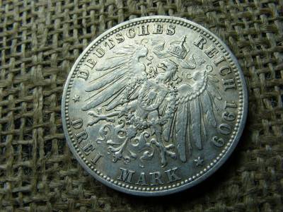 Birodalmi ezüst 3 márka, 1909 A